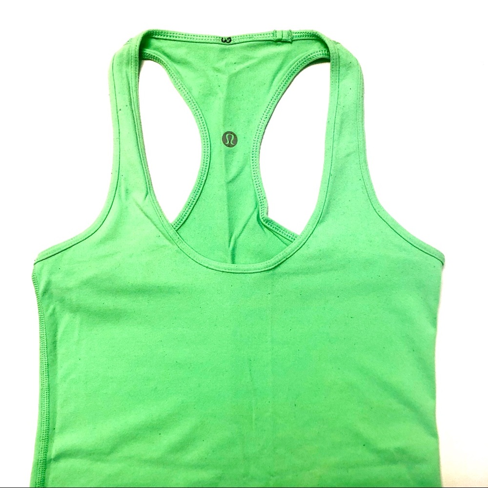 LULULEMON racerback tank top neon green size 4